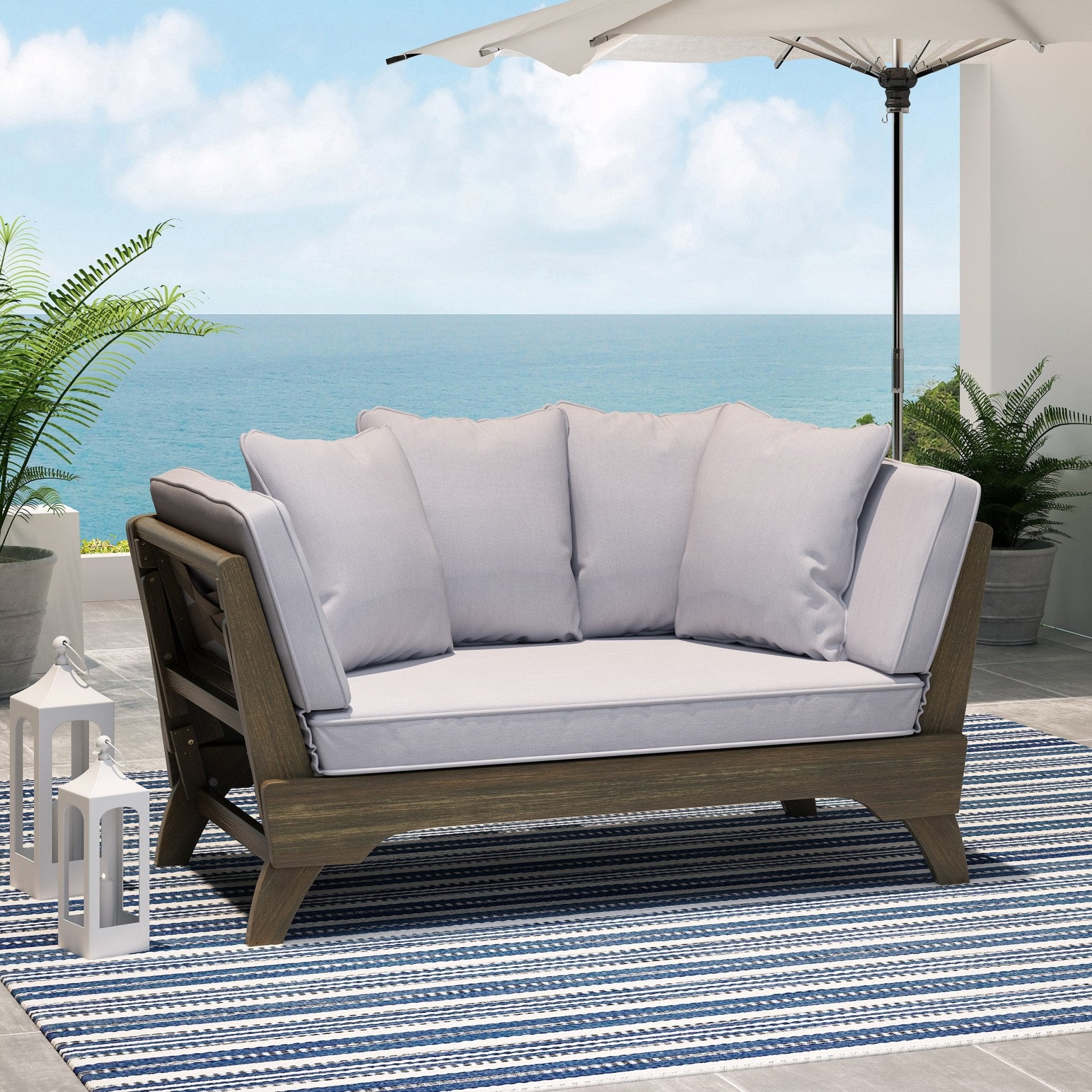 Outdoor Expandable Daybed with Water Resistant Cushion Pier 1