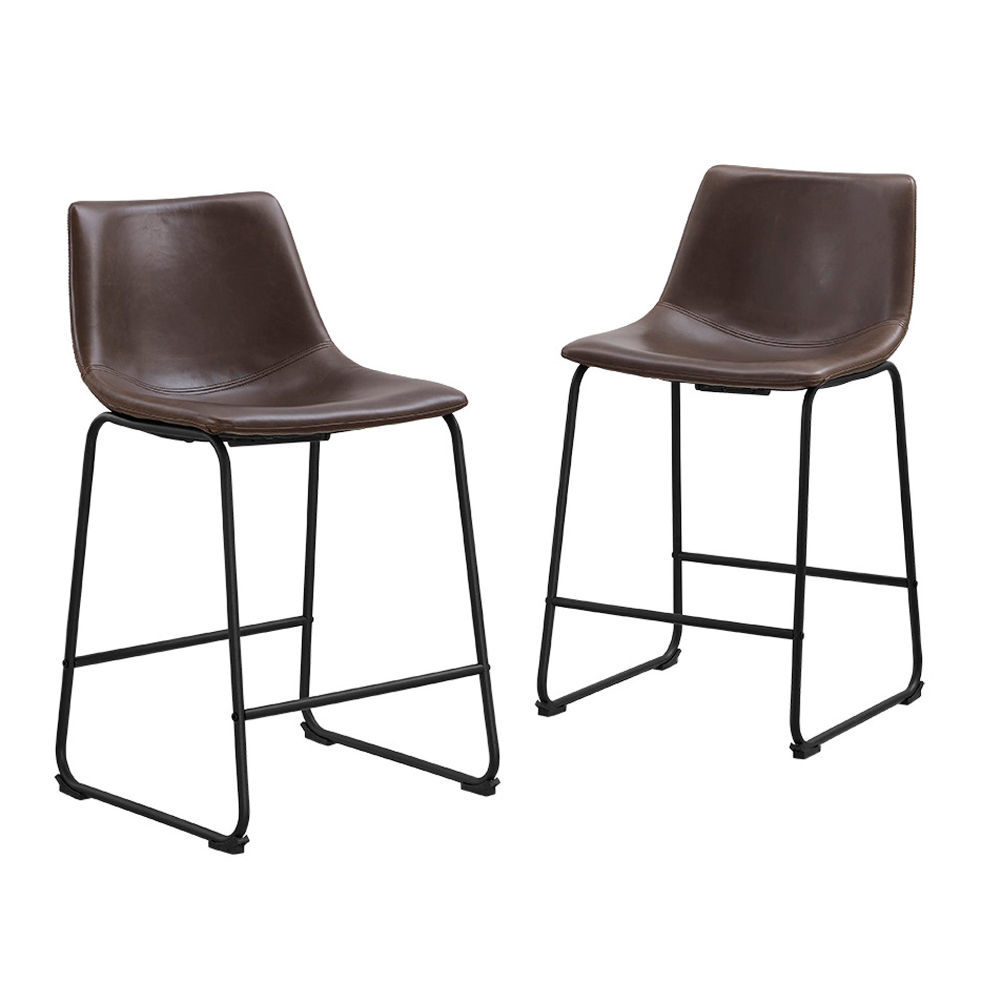 Celestialify Faux Leather Counter Stool, Set of 2 - Counter Stool