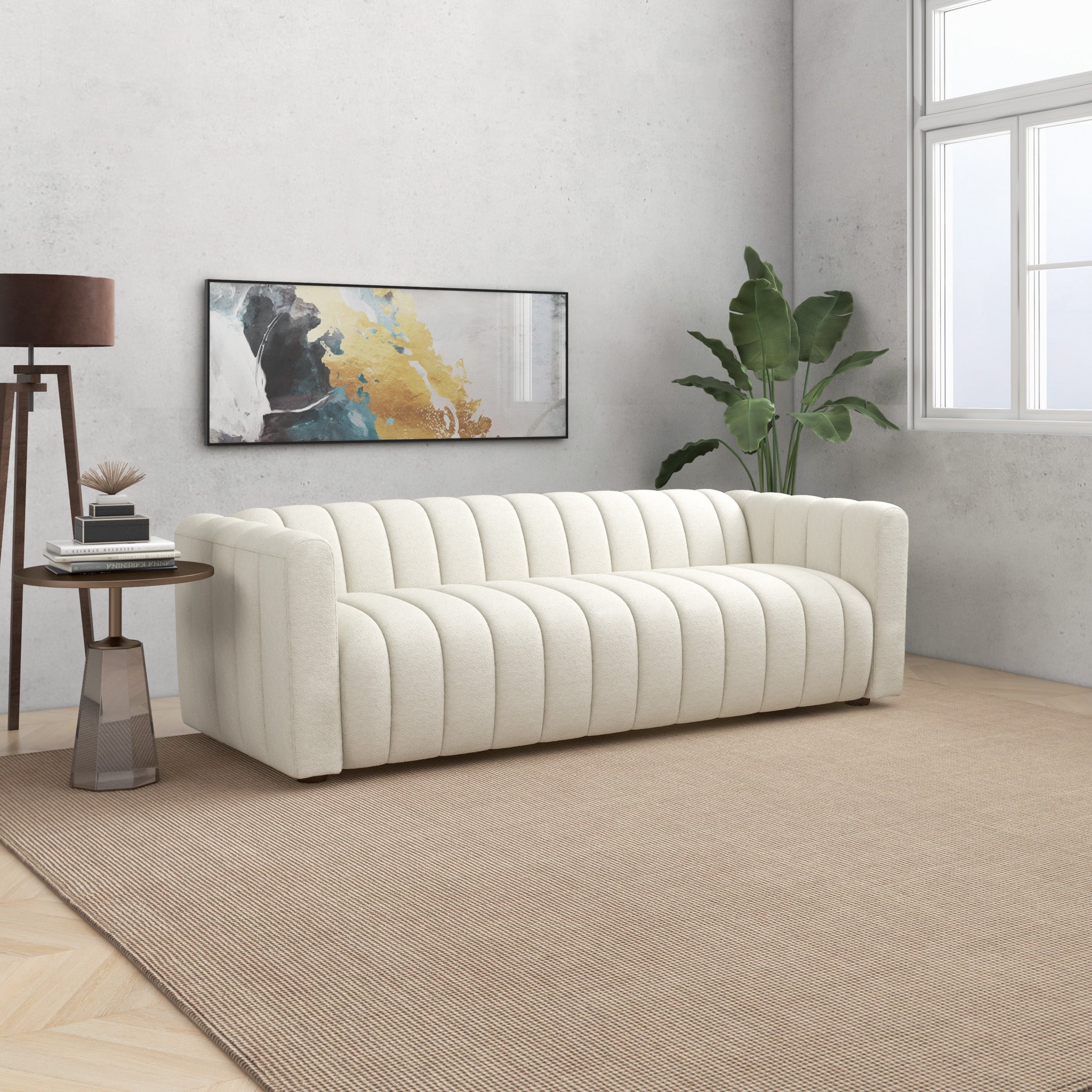 Glowing 3-Seater Channel Tufted Sofa by Ashcroft Furniture - Sofas