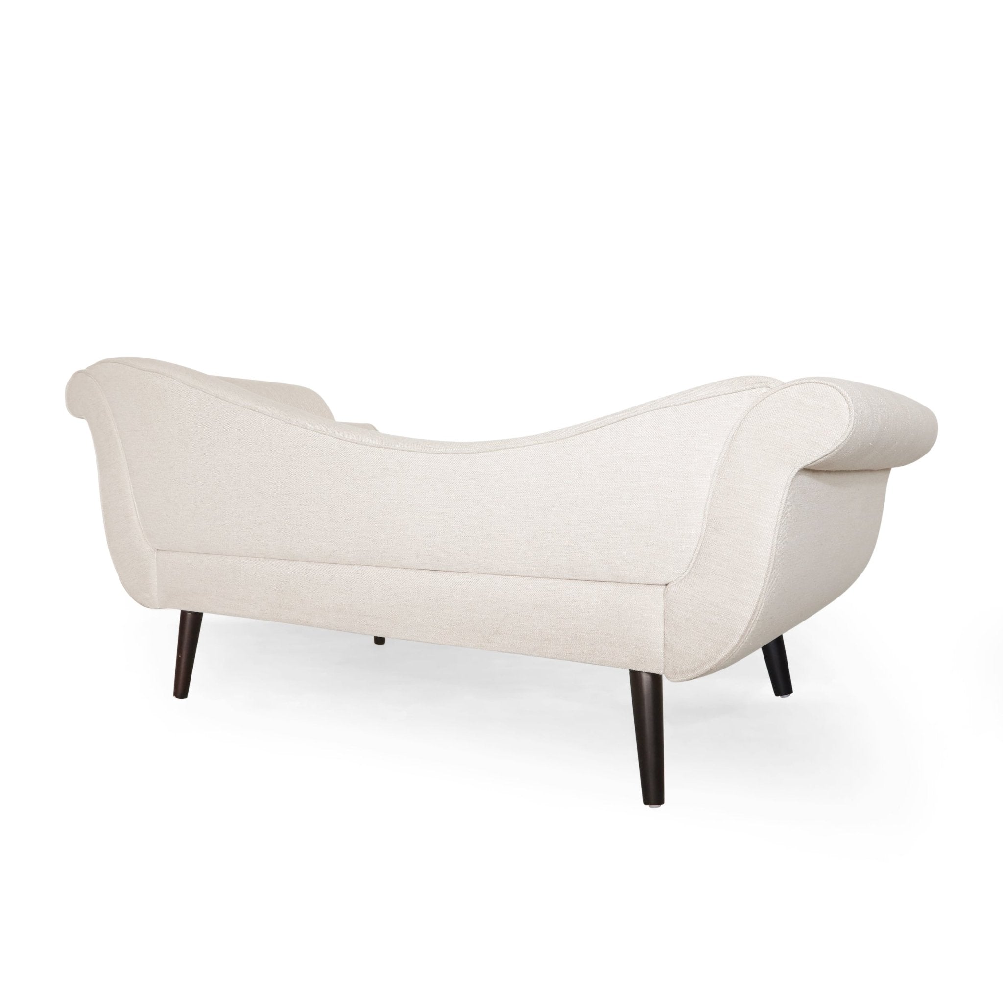 Upholstered Chaise Lounge with Flared Arm and Solid Wood Legs - Chaise Lounge