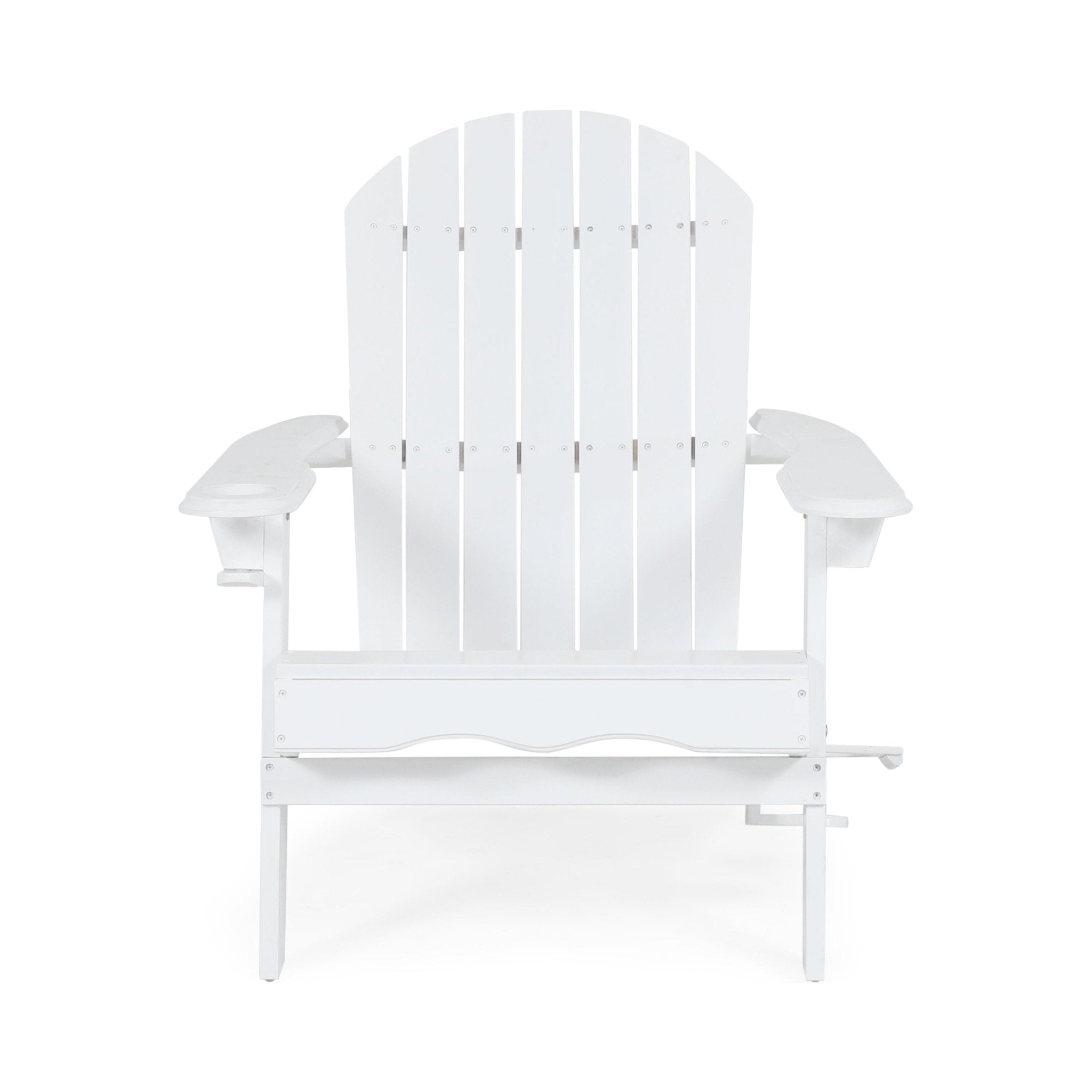 Zenithia Outdoor Foldable Adirondack Chair with 2 Cup Holders - Outdoor Accent Chairs