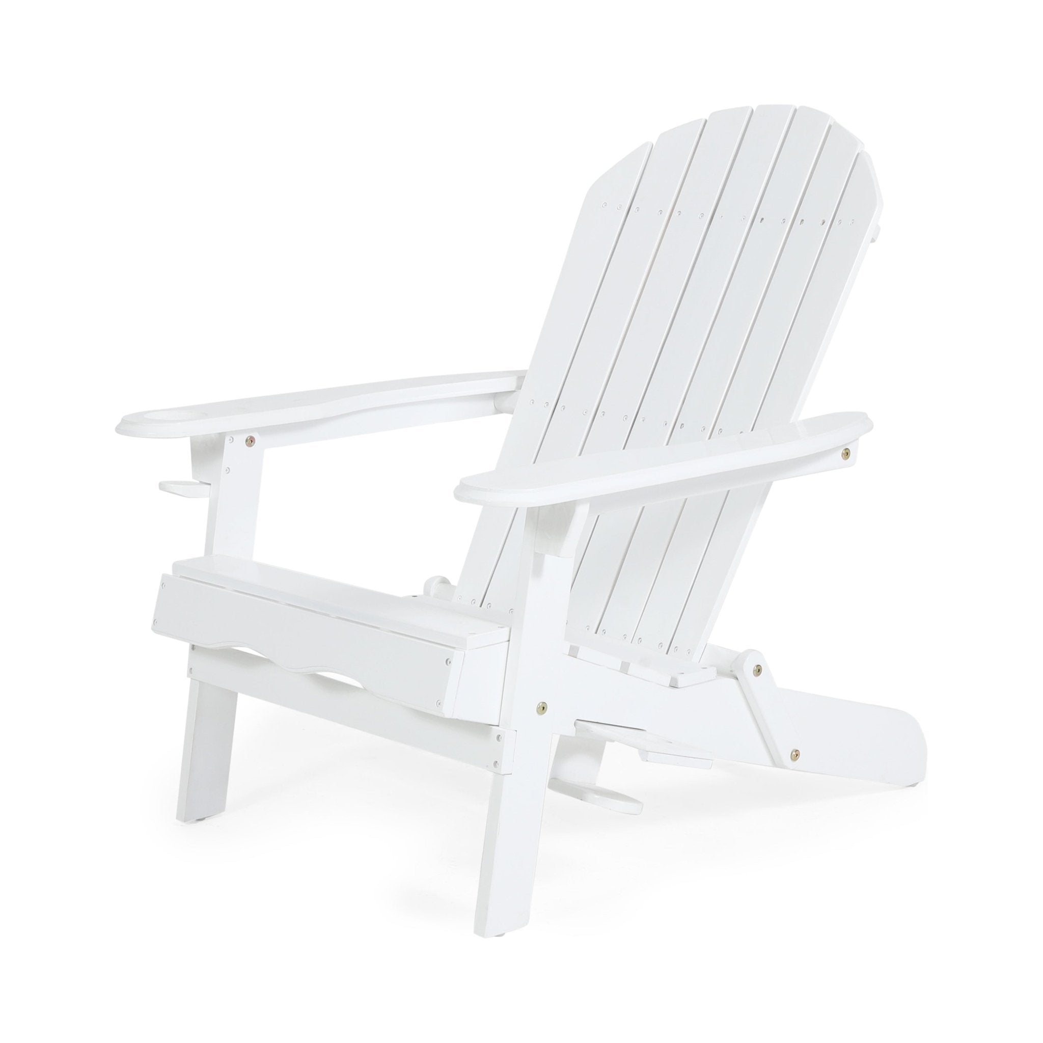 Zenithia Outdoor Foldable Adirondack Chair with 2 Cup Holders - Outdoor Accent Chairs