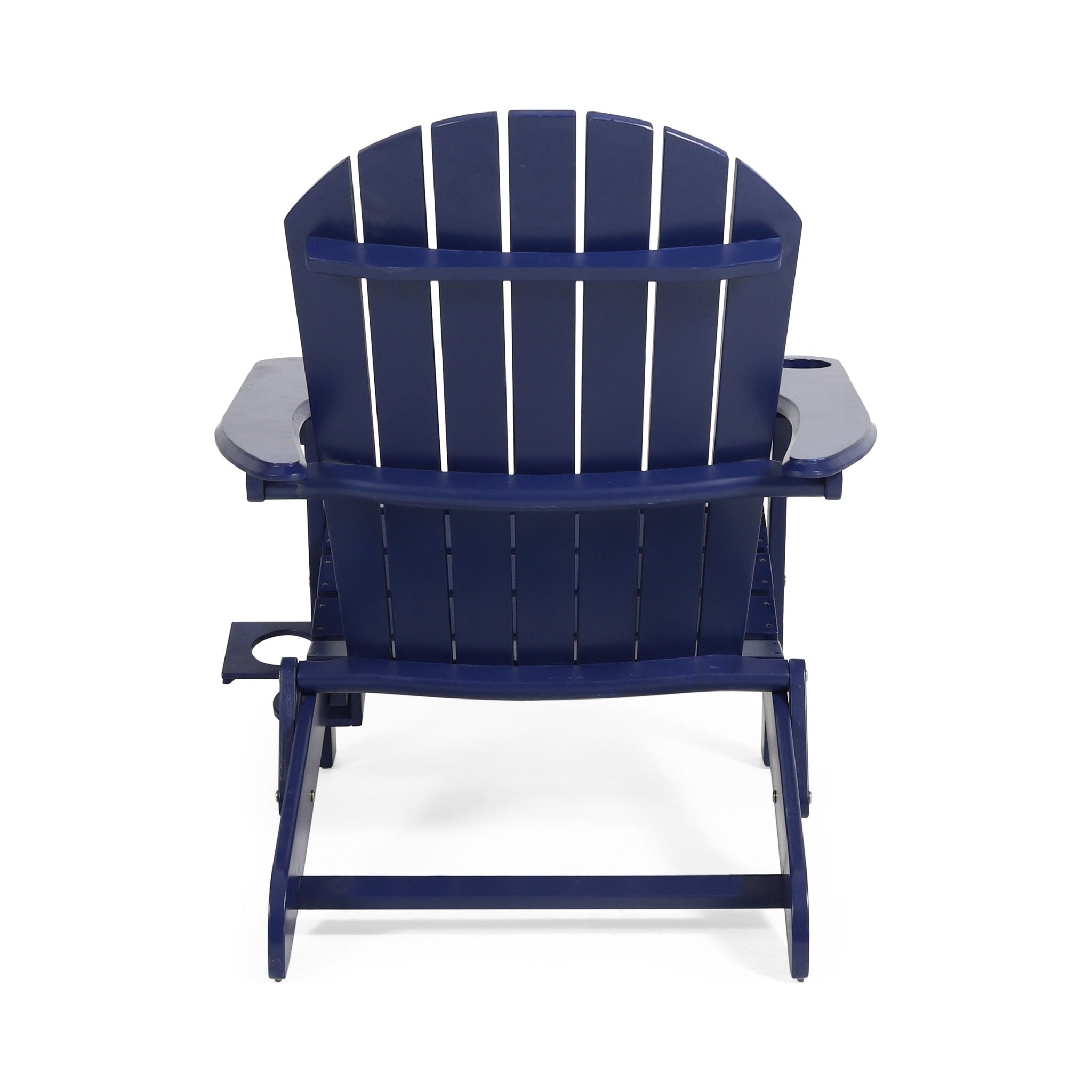 Zenithia Outdoor Foldable Adirondack Chair with 2 Cup Holders - Outdoor Accent Chairs