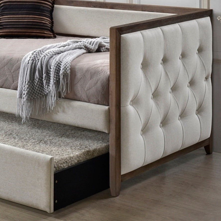 Stylish Daybed with Trundle and Solid Wood Frame - Trundle Beds
